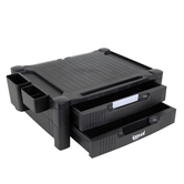 iggual EM2C Monitor riser 2 gavetas preto