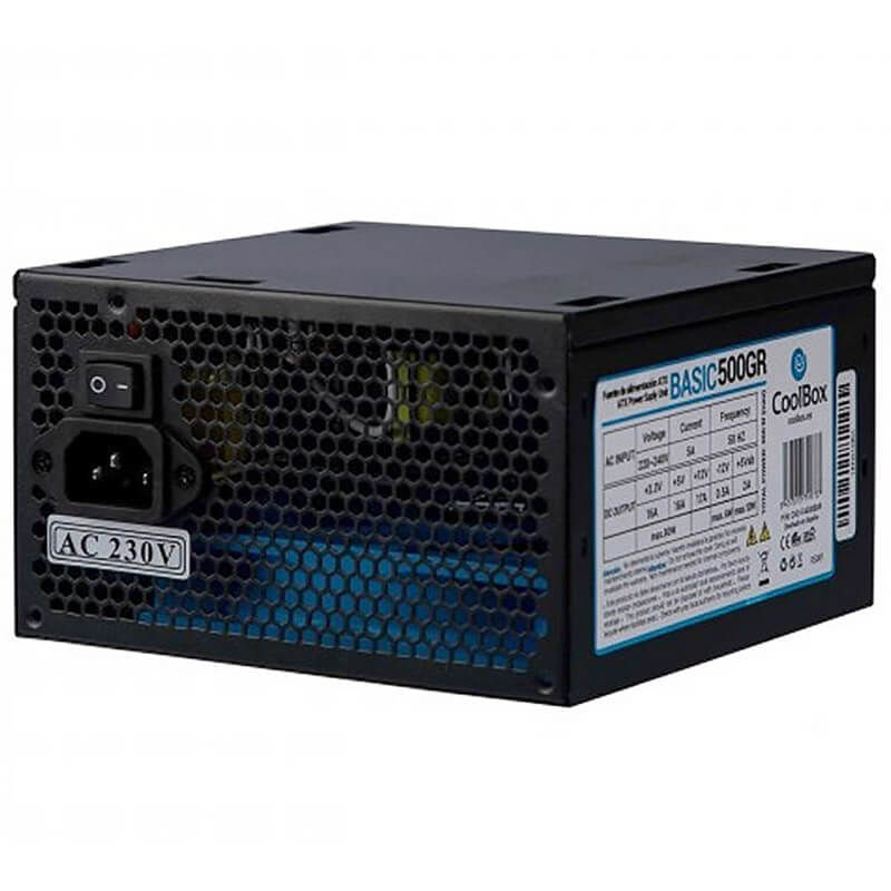 FUENTE ALIMENTACION 500W COOLBOX 500GR BASIC 2SATA 12CM ATX NEGRA - miniatura 3