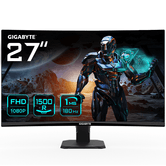 Monitor de jogos curvo GIGABYTE GS27FC 27" FHD - 1920 x 1080 (FHD), 180 Hz, 1 ms, 250 cd/m², FreeSync Premium, compatível com HDR, HDMI 2.0, DisplayPort