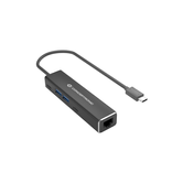 ADAPTADOR DE RED USB-C A  GIGABIT ETHERNET RJ45 CONCEPTRONIC  CON HUB USB 3.2  2 USC-C  2P USB-A