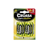 BATERIA CEGASA SUPER ALC LR06 BLISTER 4 UNIDADES + 2 GRÁTIS