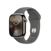 Apple Watch Series 10 GPS + Cellular Caixa de titânio natural de 42 mm com pulseira esportiva cinza pedra - M/L
