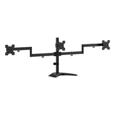 AISENS Suporte de mesa com base ecológica giratória e inclinável para 3 monitores 10kg 3 Pivôs 2 Braços de 13 27 Preto