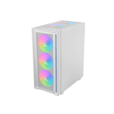CAIXA DE MALHA BRANCA MARS GAMING MCAIRW SEMI-TORRE ATX FRENTE 4x120mm RAINBOW