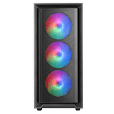CAIXA SEMI-TORRE ARCO-ÍRIS COM MALHA PRETA ATX GAMING MARS GAMING MCAIR FRONTAL