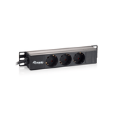 REGLETA ALIMENTACION ALUMINIO RACK 10" 3 TOMAS 1U