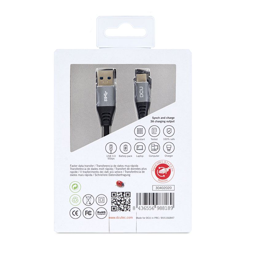 USB 3.1 TIPO C - USB TIPO A NEGRO 1,5M