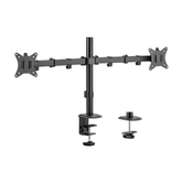 SUPORTE DE TELA PARA DOIS BRAÇOS MESA 2 TELAS 17"-32" COM BRAÇO INCLINÁVEL E GIRATÓRIO 360º MÁX. VESA 100X100 HATA 9KG POR TELA