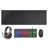 MARS GAMING MCPRGB3FR FRANCÊS H-MECH VERMELHO RGB 3200DPI TECLADO MOUSE HEADSET E TAPETE