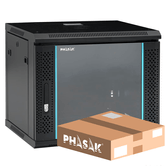 PHASAK  Mural Rack PHASAK Pro 19" 9U Desmontado - Envio Flat Pack - PHO 2109D  Negro
