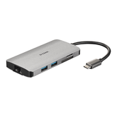 HUB USB-C 8 EM 1 COM HDMI ETHERNET/LEITOR DE CARTÕES/PENTREGA