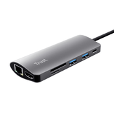 DOCKING USB-C TRUST DALYS ALUMINIUM 23775 1xHDMI 1x1Gb RJ45 1xLECTOR DE TARJETAS 1xUSB-C 2xUSB-A