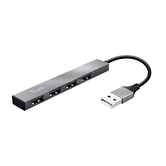 HUB USB 2.0 TRUST HALYX ALUMÍNIO A 4xUSB-A 2.0 DESIGN METÁLICO E COMPACTO ATÉ 480 MBPS 23786