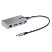 Hub USB-C de 3 portas com adaptador Ethernet GbE