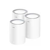 Pacote com 3 unidades de sistema WiFi de 6 malhas Cudy AX3000 2.5G de banda dupla — Suporta largura de banda de 20/40/80/160 MHz — 1 porta LAN 10/100/1000 Mbps, 1 porta 10/100/1000 Mbps