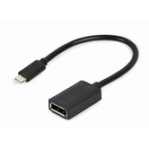 CABO ADAPTADOR USB TIPO-C PARA DISPLAYPORT 4K 15 CM PRETO