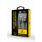 CABO TRANÇADO HDMI 2.1 8K 60HZ GEMBIRD SELECT PLUS SERIES COM ETHERNET 3M PRETO
