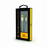 CABLE USB  GEMBIRD TRENZADO ALGODÃ?N CONECTORES METÃLICOS, 1,8 M