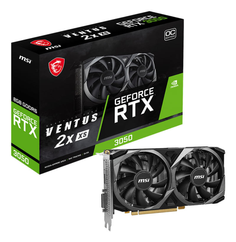 TARJETA GRAFICA MSI NVIDIA RTX 3050 VENTUS 2X XS OC 8GB GDDR6