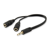 CABO DE ÁUDIO MINI JACK 3,5MM MACHO A 2 JACK 3,5MM HEMBRA
