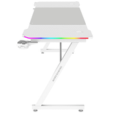 MESA DE JOGO MARS MGDX160RGBW CHASSIS DE AÇO 160x60x75 FIBRA DE CARBONO RGB CONTROLADOR DE GERENCIAMENTO DE CABOS BRANCO