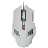 MOUSE MARS GAMING MM024W RGB FLOW 4000 DPI AJUSTÁVEL 6 BOTÕES MECÂNICOS HUANO COR BRANCA