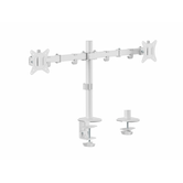 EQUIP 650167 SUPORTE DE MESA PARA 2 TELAS DE 17" A 32" COM BRAÇO INCLINÁVEL E GIRATÓRIO 360° COR BRANCA
