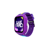 SmartWatch SaveFamily Iconic Plus 2 com pulseira de silicone estampada em grafite roxo 4G