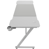 Mesa de jogo Mars MGDX160W Chassi de aço 160x60x75 Gerenciamento de cabos de fibra de carbono Branco