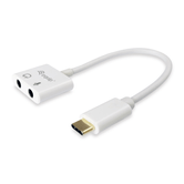CABO ADAPTADOR USB-C PARA ÁUDIO 2 JACK 3,5MM FÊMEA PARA FONE DE OUVIDO E MICROFONE