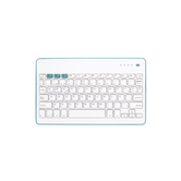 TECLADO PRATA HT BLUETOOTH BRANCO-AZUL