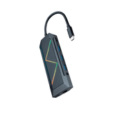 HUB CABO NANO USB-C/CONVERSOR USB-C A 3XUSB-A/ USB-C PD/ HDMI/ RJ45/ TF/ SD/ÁUDIO 15CM NEGRO