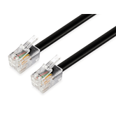 CABO TELEFÔNICO PLANO EQUIPAR RJ11 4P4C AWG28 5M COR PRETA