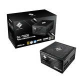 FONTE DE ALIMENTAÇÃO ASROCK SL-750G,PSU,750W,80 PLUS GOLD,135MM,MODULAR,PCI-E 5.1 (12+4 pinos)x1,PCI-E (6+2 pinos)x3,SATA (5 pinos)x9