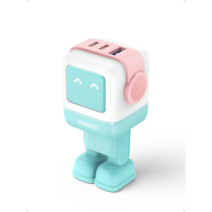 ROBOT USB-A+2C 65W PINK-BLUE