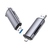 LECTOR DE TARJETAS USB / MICRO USB PLATA UGREEN