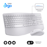 COMBO TECLADO RATON SUBBLIM PROWAVE INALAMB ERGO BLANCO