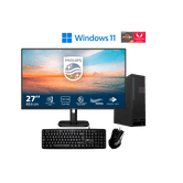 NETWAY SFF Ryzen 5 5600G,32GB,1TB,Windows 11+Monitor 27"+tec. y rat. Ordenador sobremesa