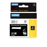 FITA DE ETIQUETAGEM EM POLIÉSTER RHINOPRO 19MMX5.5M PRETO E BRANCO DYMO 18484