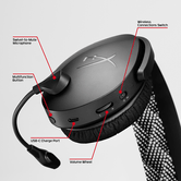 Auriculares para jogos HyperX Cloud Jet Black Wireless