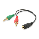 CABO ÁUDIO MINI JACK 3.5MM FÊMEA PARA 2 JACK 3.5MM MACHO