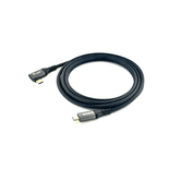 Cabo USB-C 2.0 Equip Macho Angular 90° 100W com Chip E-Mark Cor Preta 3,0m Malha de Algodão Trançada Carcaça Conector de Alumínio