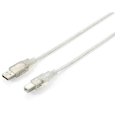 CABLE USB-A  2.0 EQUIP TIPO A - B   TRANSPARENTE 1.8M