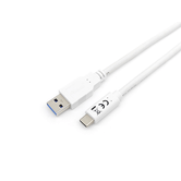 USB-A MACHO USB-C CABO MACHO USB 3.2 2M TRANSFERÊNCIA 5G 3A COR BRANCA