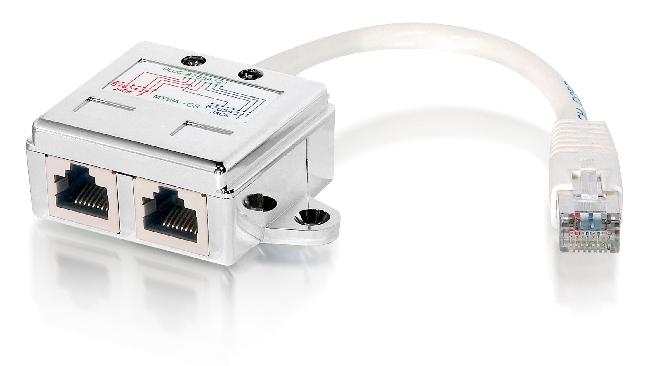2 Adattatori RJ45 Maschio - RJ45 Femmina, Connettore Per Cavi Ethernet