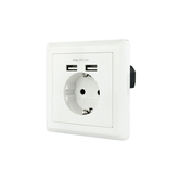 NANOCABLE BASE DE ENCHUFE DE PARED TOMA SCHUKO 2XUSB MAX. 2.4A BLANCA