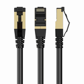 CABLE RED S-FTP GEMBIRD  CAT 8 LSZH NEGRO 0,5 M