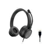 Auriculares estéreo USB POLONA05B, Micrófono con cancelación de ruido