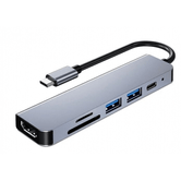 3GO HUB USB 3.0 TIPO C 3P USB-A + CR + HDMI 4K