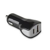 CELLY CARGADOR COCHE USB 1A Y TIPO C 3A NEGRO